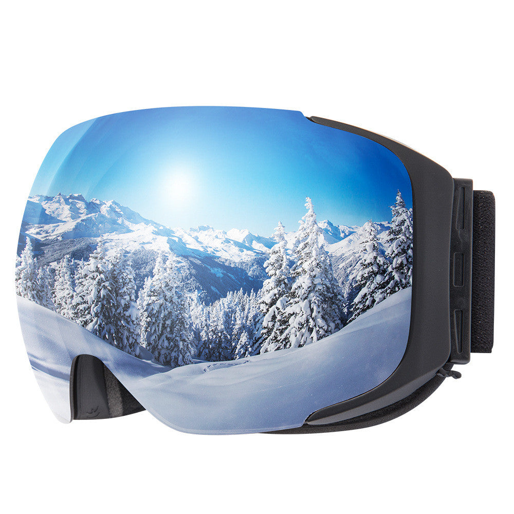 Magnet Ski Goggles Double Layer Anti Fog