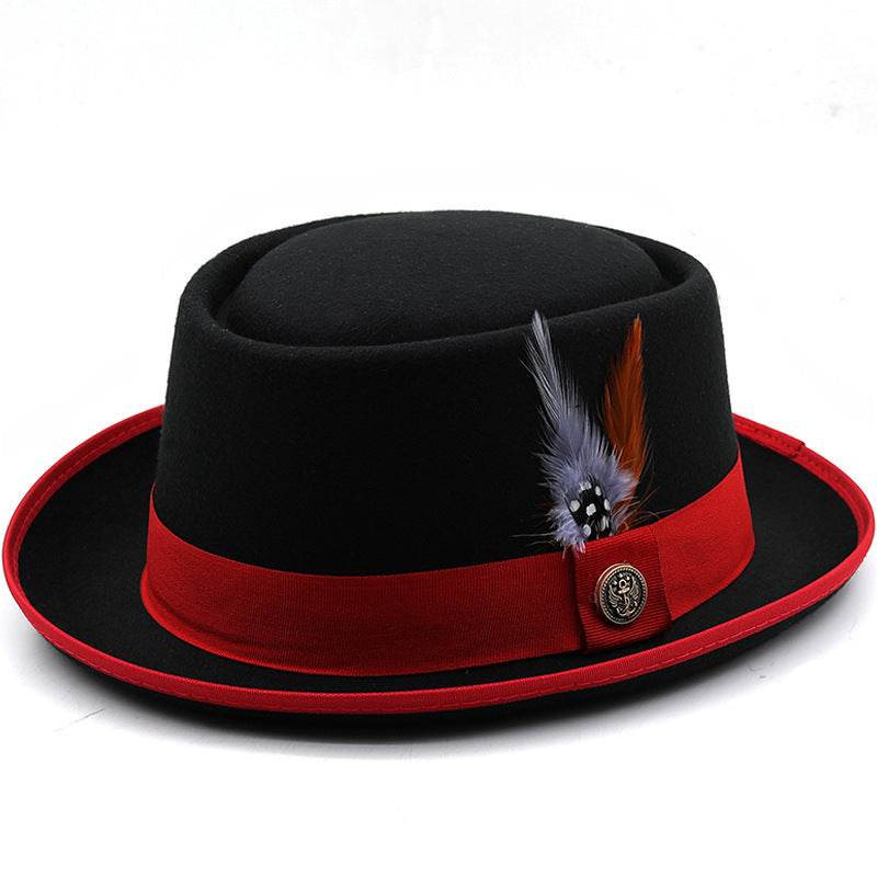 Billycock Felt Small Brim Bowler Hat Men