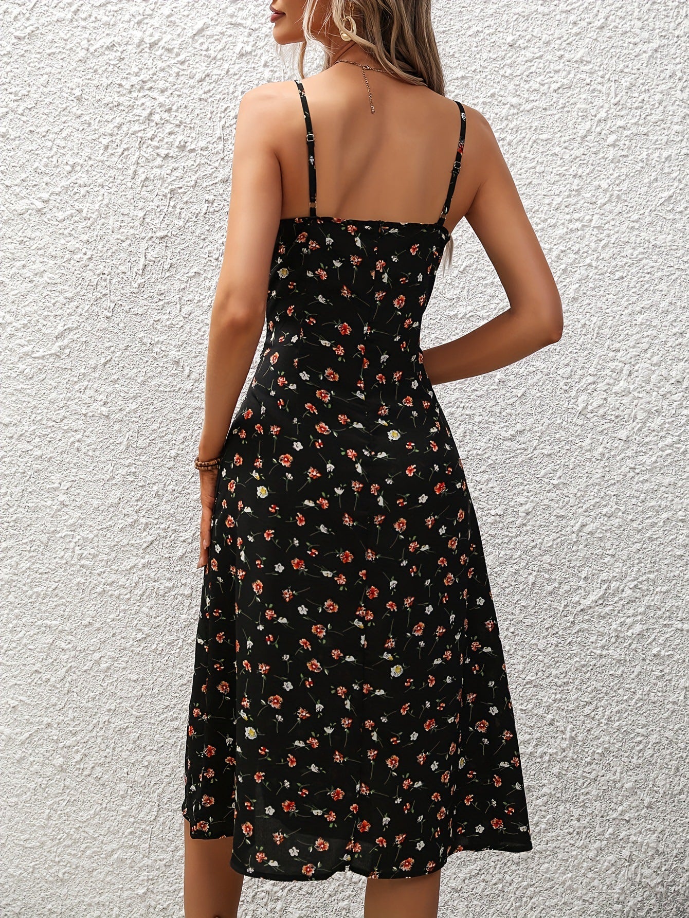 Polka Dot Print Suspender Summer Dress Summer