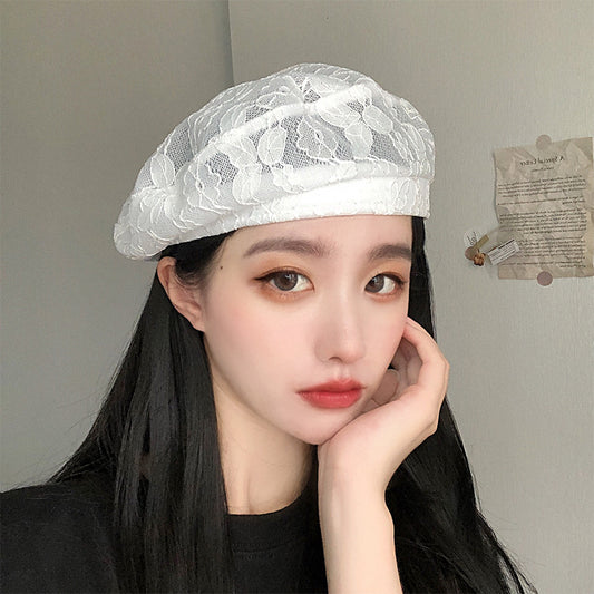 Lace Beret Hat Breathable All-match Street Trend Bud Painter Hat