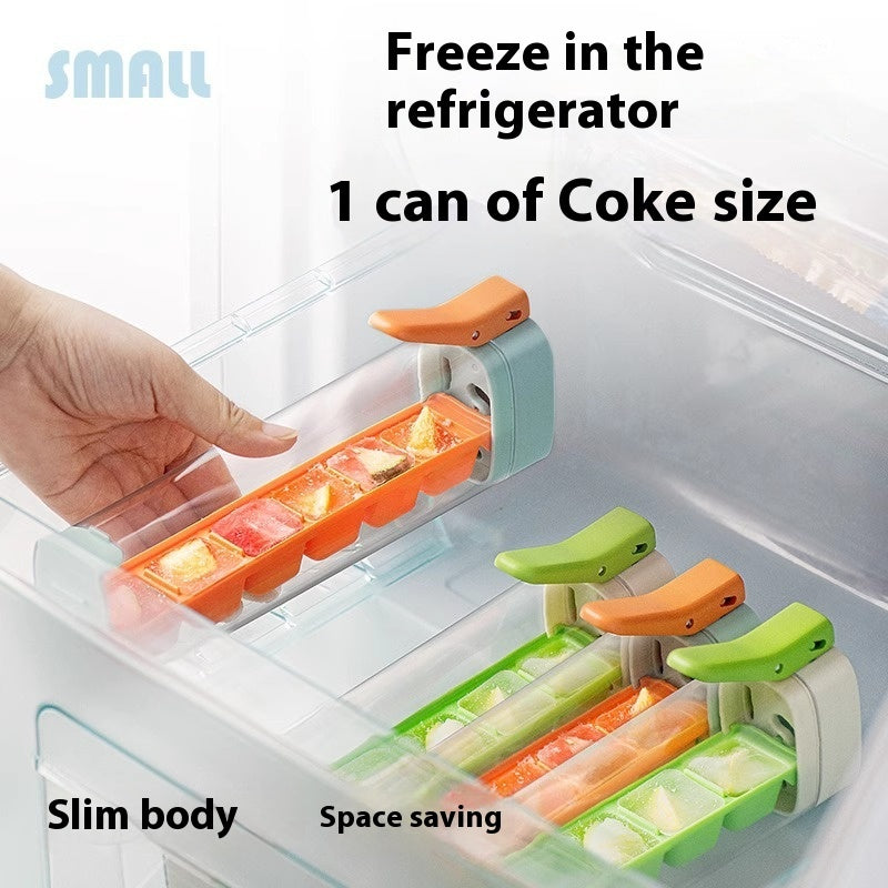 Press Ice Tray Ice Cube Maker With Storage Box