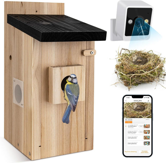 Smart Bird House With Motion Detection Camera To Watch Birds & Make Videos