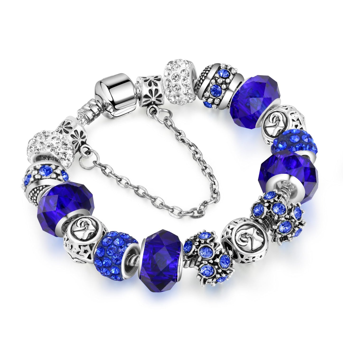 12 Constellation Bracelet Crystal Glass Alloy Big Bead Bracelet - Lavish Klass