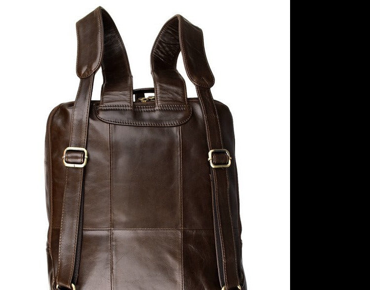 Top Layer Leather Computer Backpack