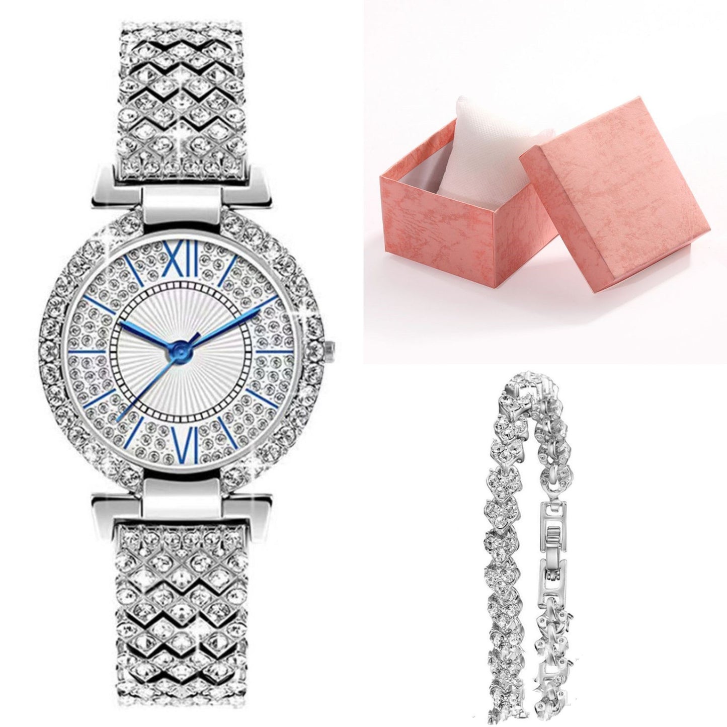 Montre à quartz diamant élégante de luxe pour femmes