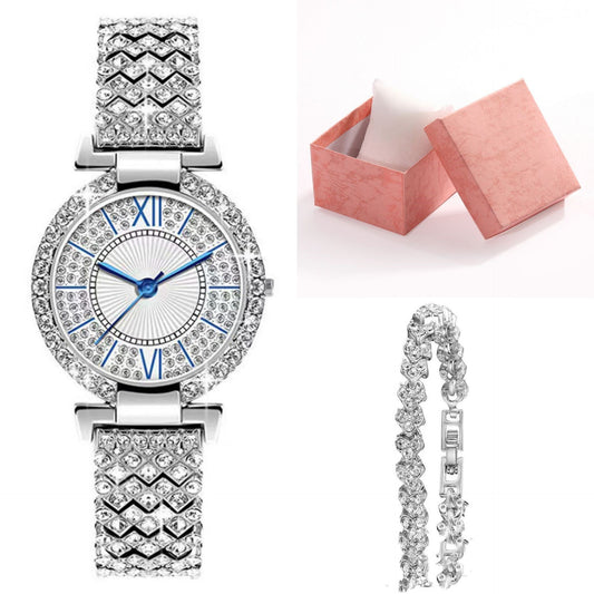 Montre à quartz diamant élégante de luxe pour femmes