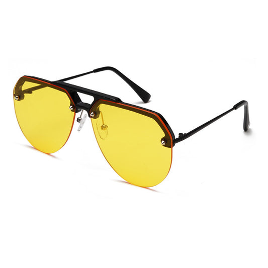 Personality Trend Half Frame Sunglasses Men Fashion Wild Jelly Color Sunglasses