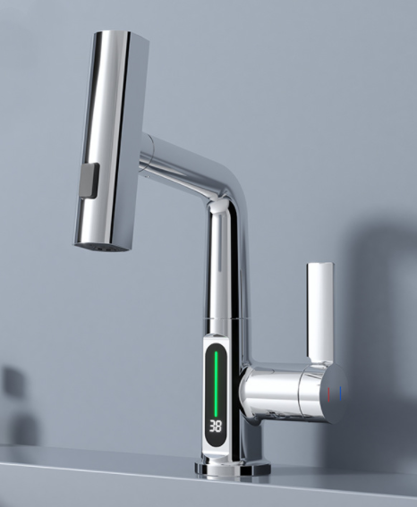 Intelligent Pull-out Basin Faucet With Temperature Display