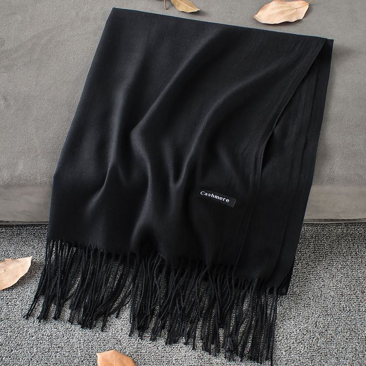 Fashion Simple Solid Color Tassel Scarf Shawl