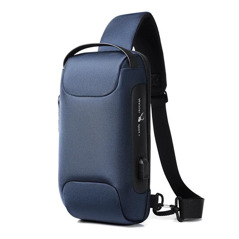 Waterproof USB Anti-theft Men Oxford Crossbody Bag