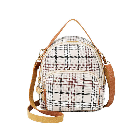 Personality Casual Plaid Portable Backpack