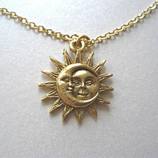 Sun Moon Pendant Necklace Charm Necklace Necklace For Woman Choker Jewelry Gift