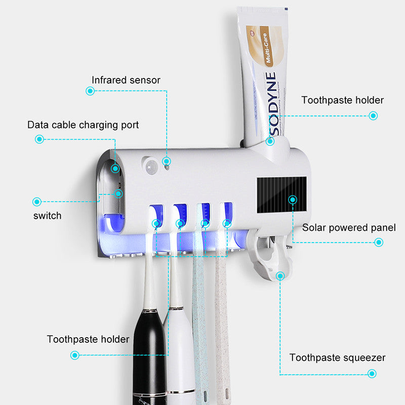 Intelligent UV Toothbrush Sterilizer & Toothpaste Squeezer