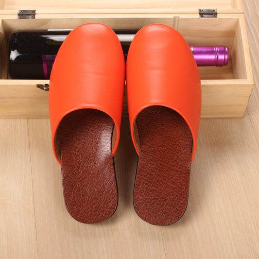 Custom  Haining Leather Slippers Baotou Home Floor