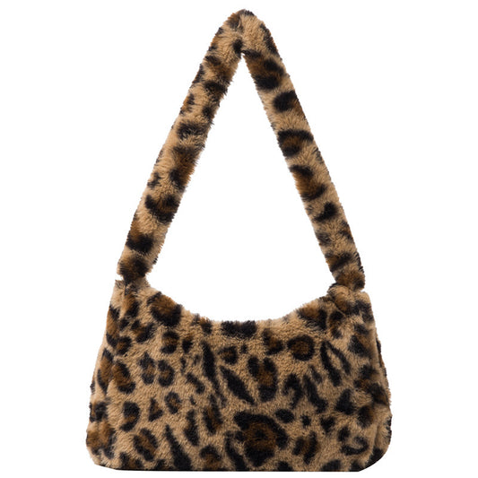 Plush Bag Large-Capacity Single-Shoulder Baguette Bag