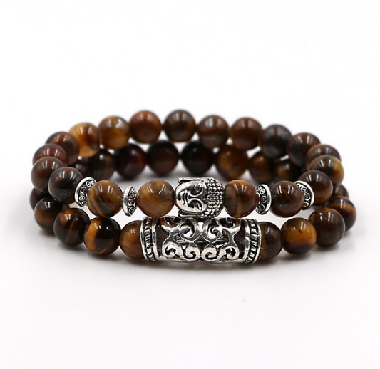 Natural Stone Set Bracelets Beads Energy Volcanic Stone Tiger Eye Beads Bracelet