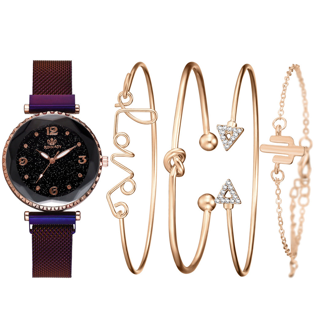 Women Watches Starry Sky Magnet Buckle Fashion Bracelet - Lavish Klass