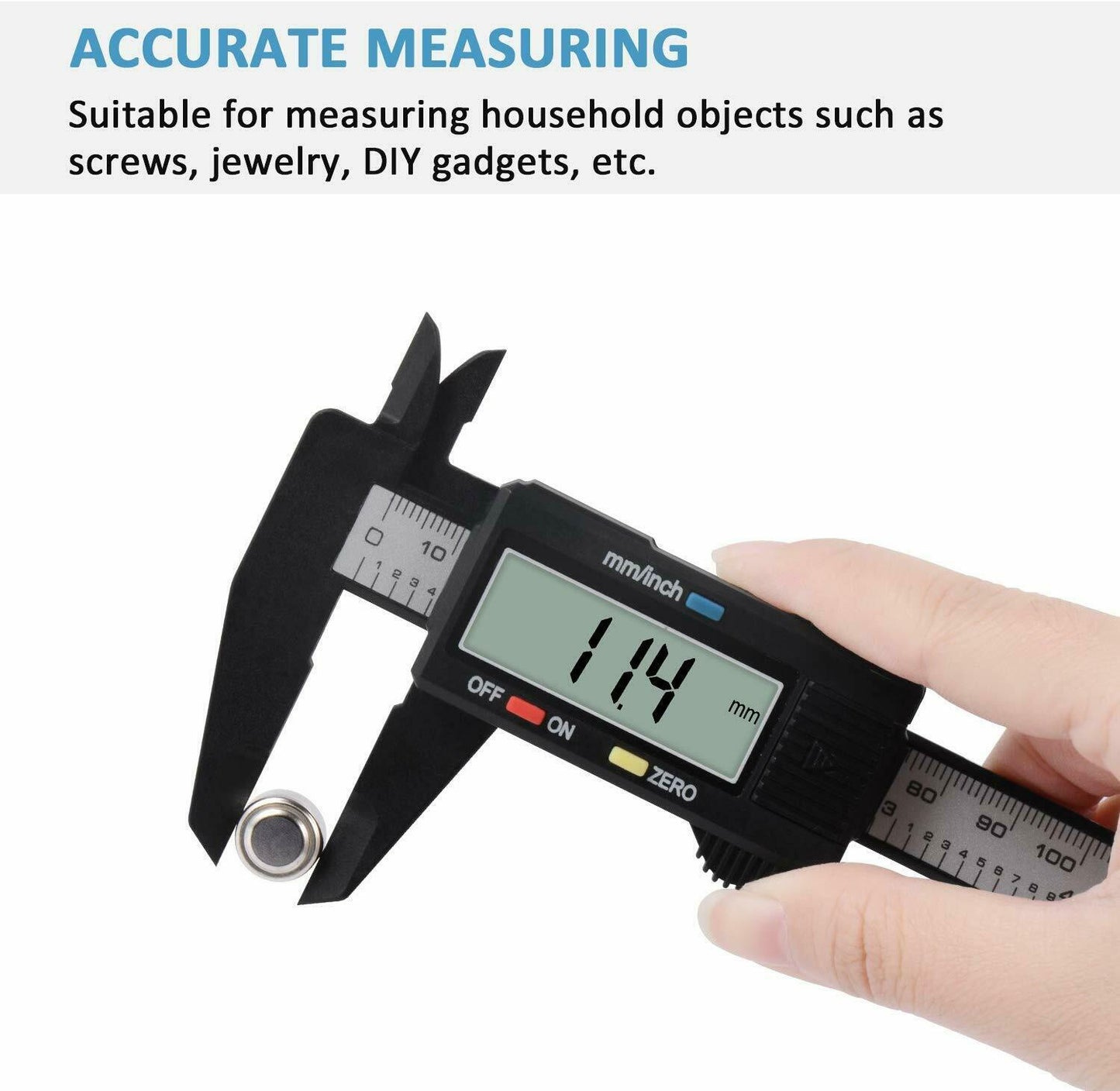 Digitaler Messschieber, elektronisches Messgerät, Kohlefaser-Vernier, Mikrometer-Lineal, 150 mm, 6