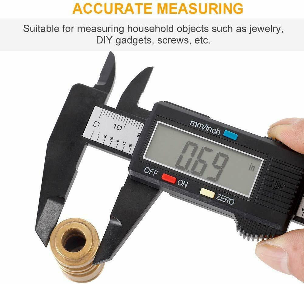 Digitaler Messschieber, elektronisches Messgerät, Kohlefaser-Vernier, Mikrometer-Lineal, 150 mm, 6