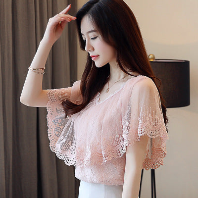 Lace Chiffon Top