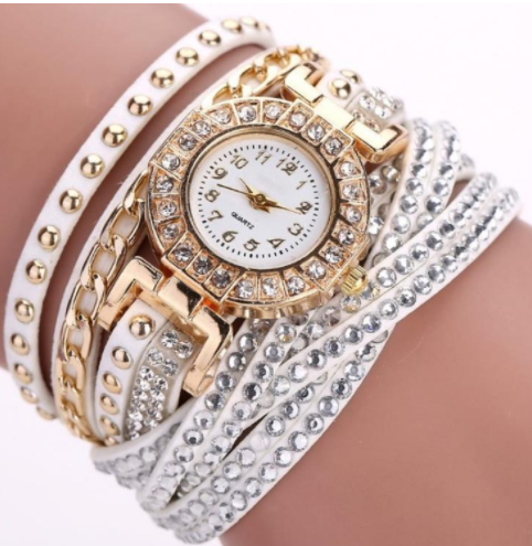 Montre à quartz tressée torsadée pour dames de mode