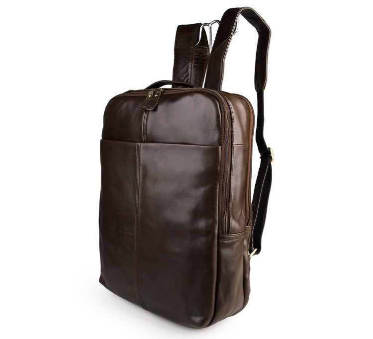 Top Layer Leather Computer Backpack