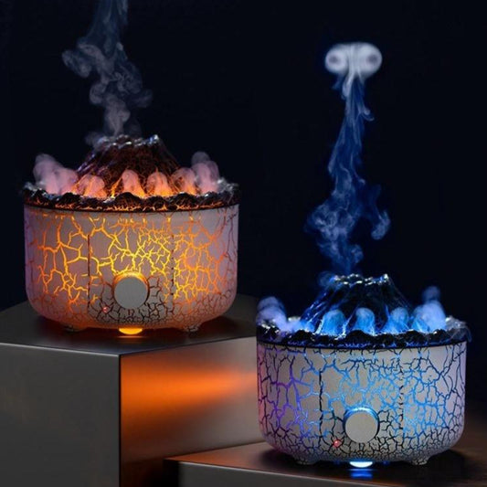 Creative Volcano Humidifier Aromatherapy Machine Spray Jellyfish Air Flame Humidifier Diffuser