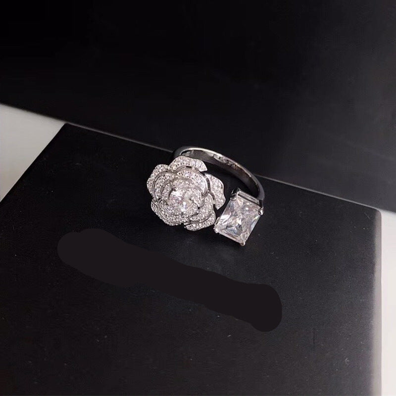 925 Sterling Silver Jewelry For Women Camellia Flower Rings