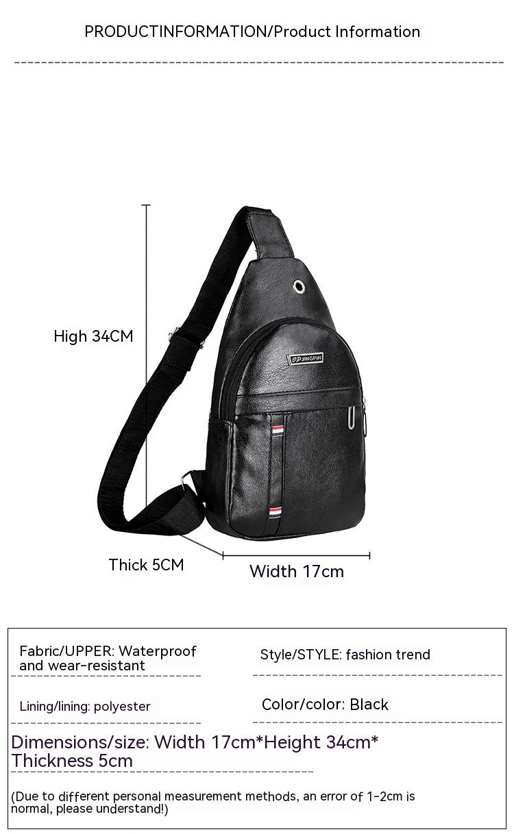 Outdoor Bag PU Backpack Chest Crossbody Men