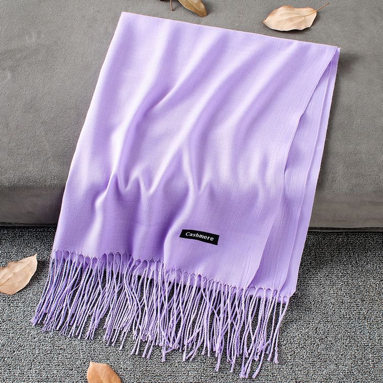 Fashion Simple Solid Color Tassel Scarf Shawl