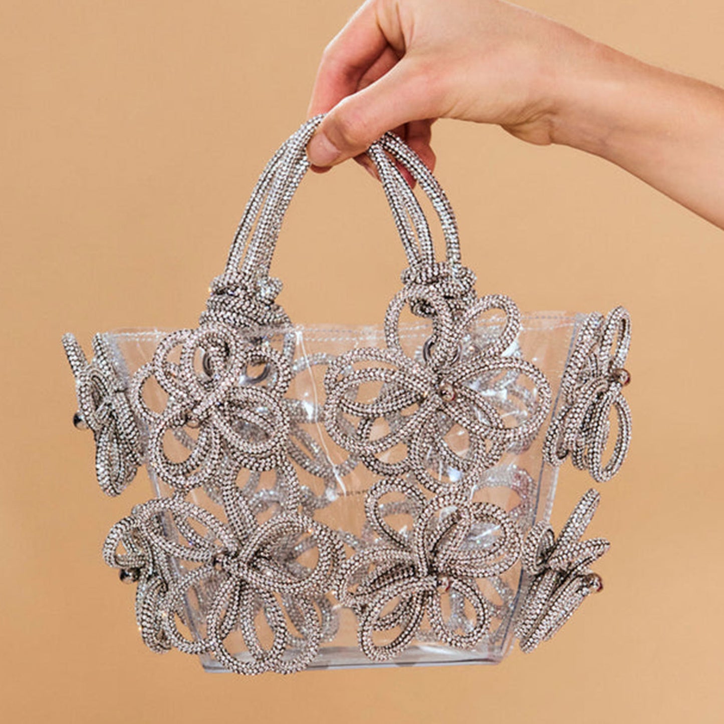 Women's Diamond Inlaid Rhinestone Flower Handbag