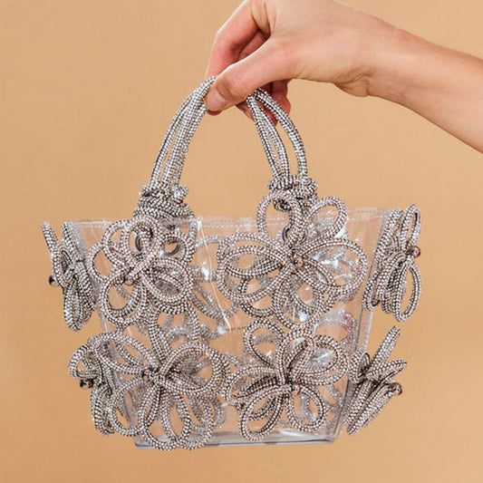 Women's Diamond Inlaid Rhinestone Flower Handbag