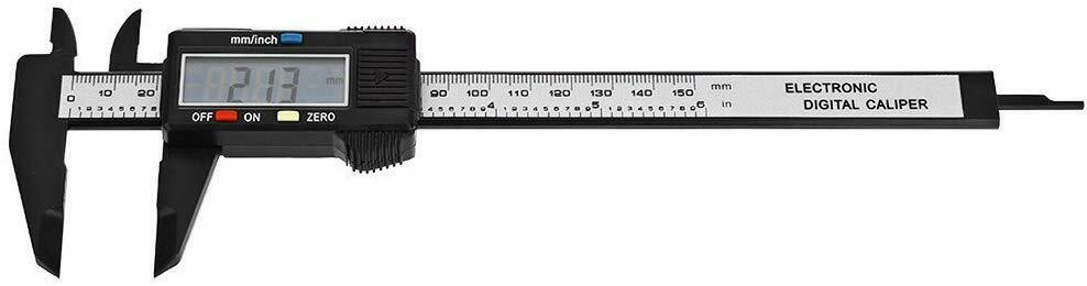 Digitaler Messschieber, elektronisches Messgerät, Kohlefaser-Vernier, Mikrometer-Lineal, 150 mm, 6