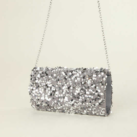 Sac de dîner de fête pour femmes à chaîne scintillante à paillettes