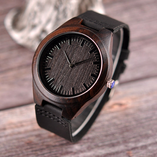 Montres à quartz pour hommes en bois