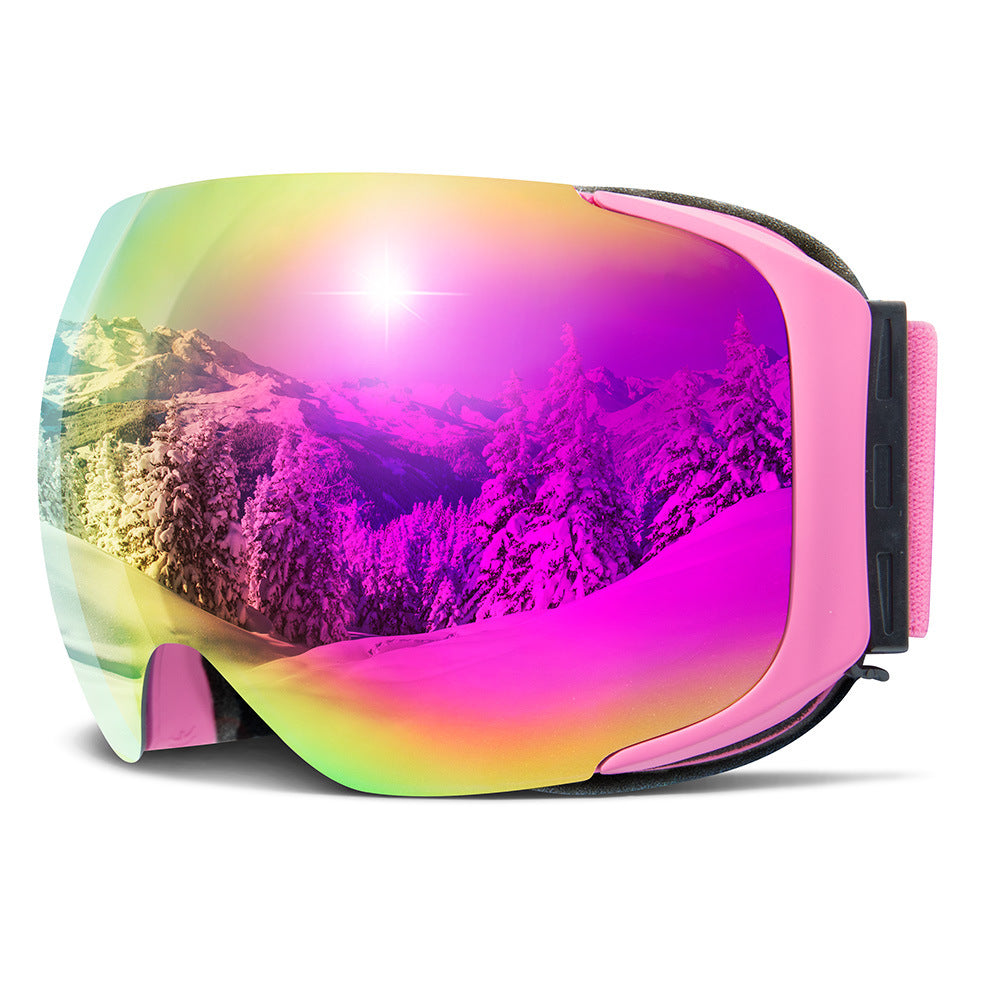 Magnet Ski Goggles Double Layer Anti Fog