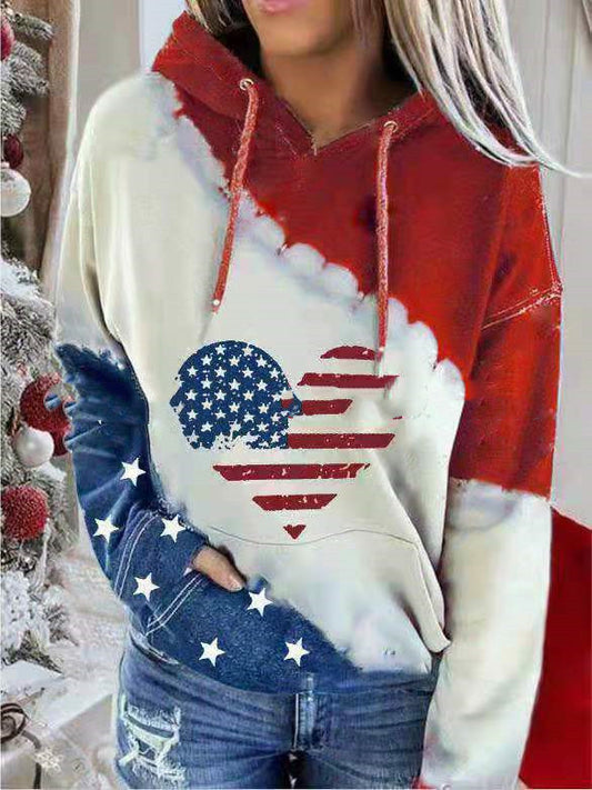 Women's Christmas Tie-Dye Printed Long Sleeve Sweatshirt