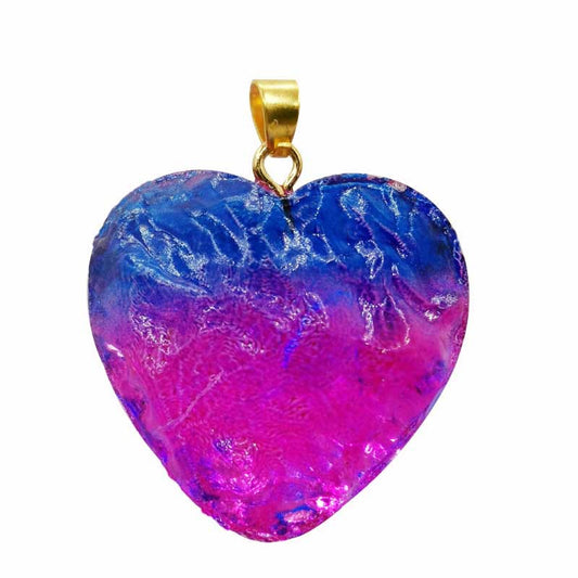 Colorful Fluorite Heart-shaped Neck Clavicle Pendant