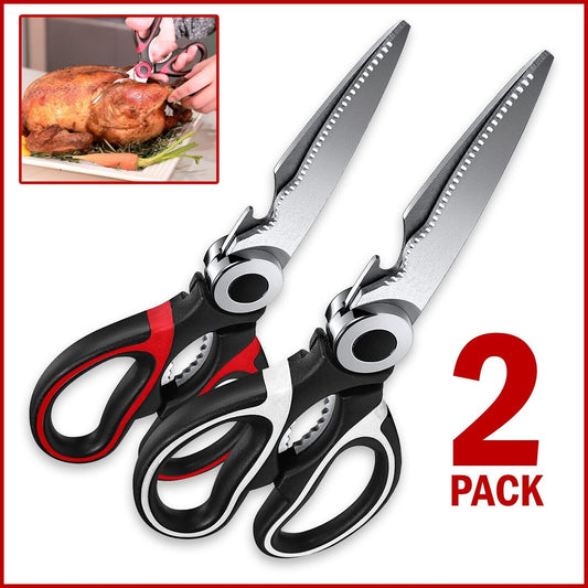 2PC Kitchen Shears Utility Kitchen Scissors Stainless Steel HEAVY DUTY Meat Tool - Lavish Klass