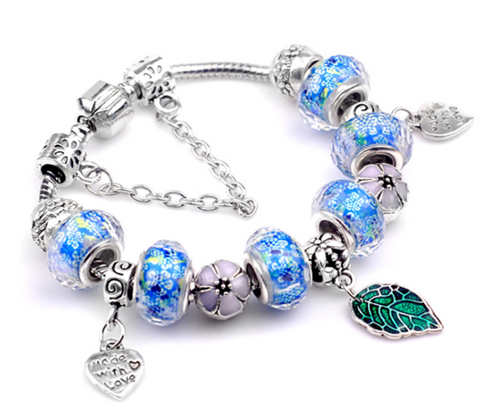 Bracelet perles de verre gros trou