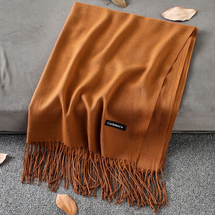 Fashion Simple Solid Color Tassel Scarf Shawl