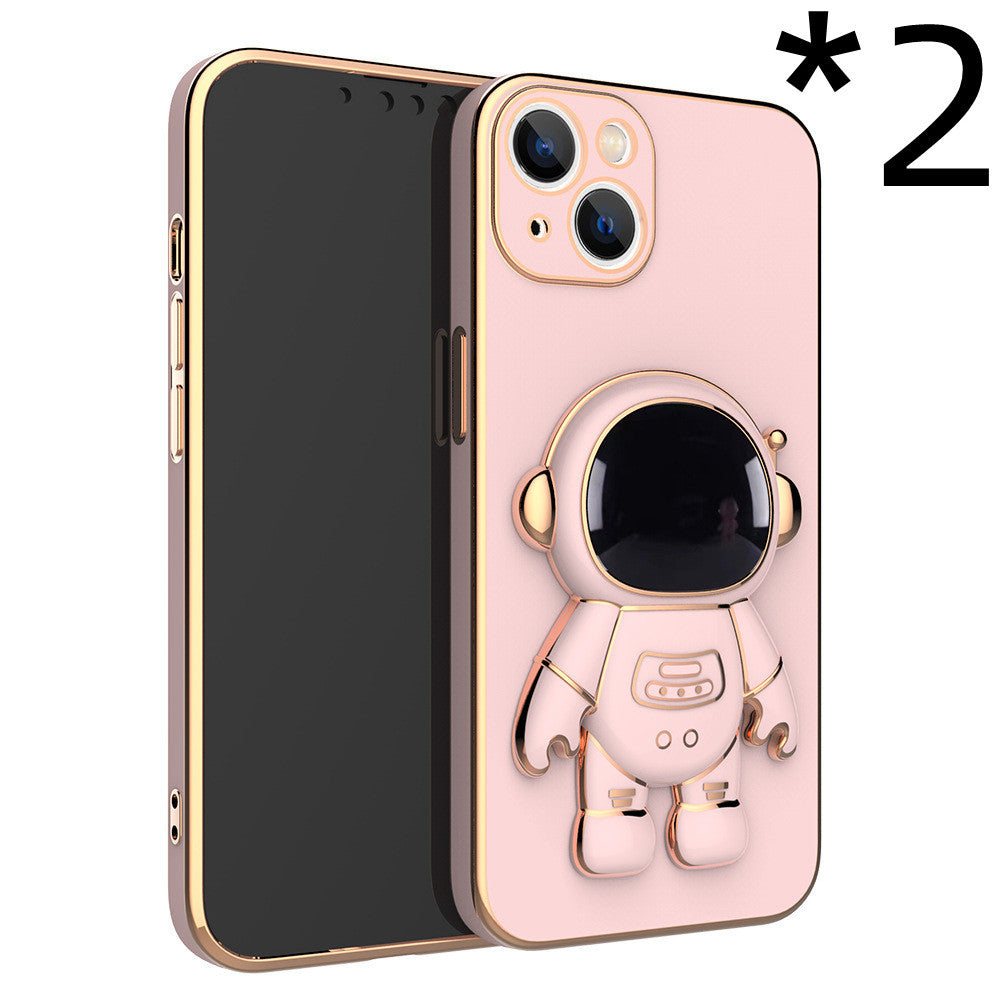 3D Astronaut Phone Case Anti-Drop Electroplating Bracket