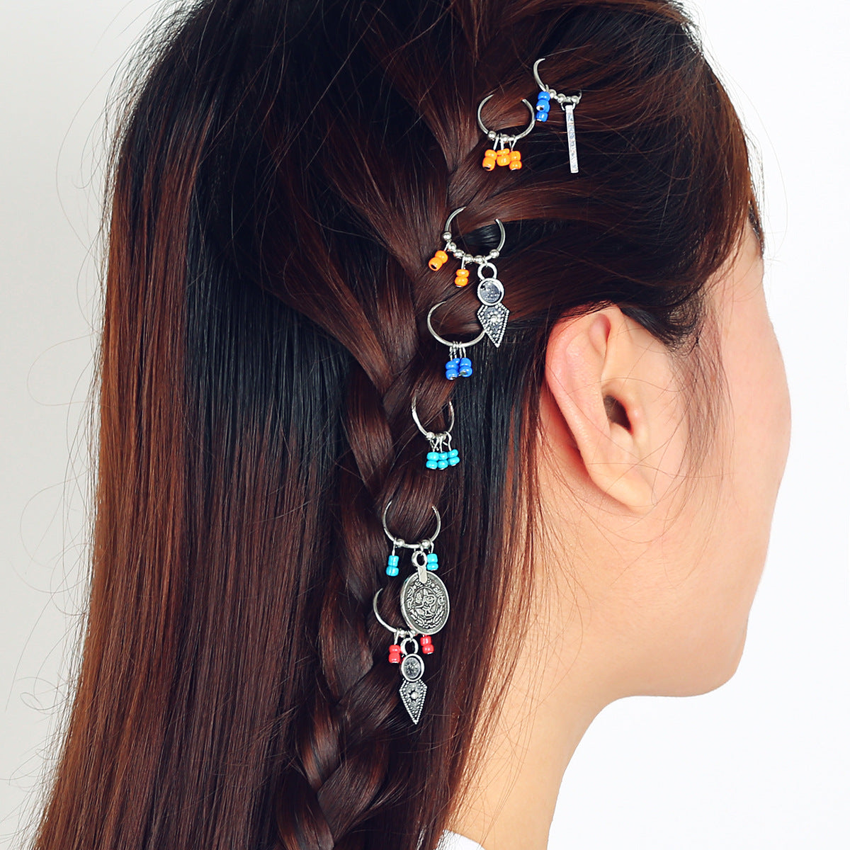 Trench Hairware Leaves Coin Pendant Barrettes