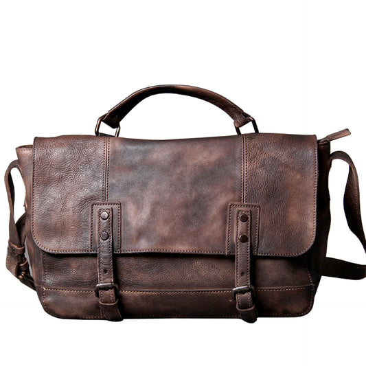 Retro Distressed First Layer Cowhide Shoulder Bag