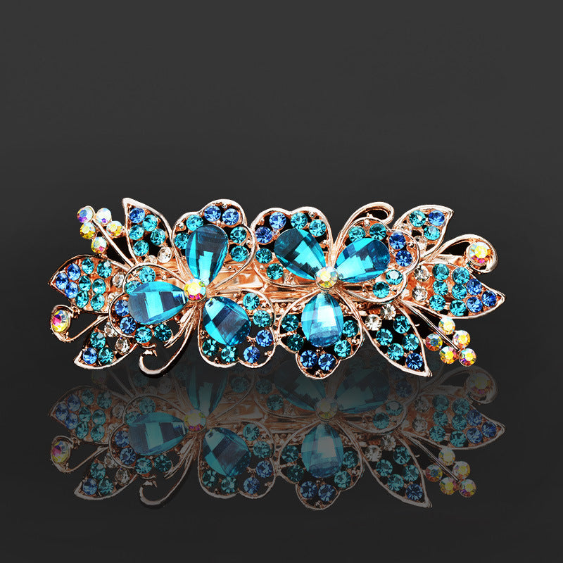 Rhinestone Barrettes Female Word Spring Clip