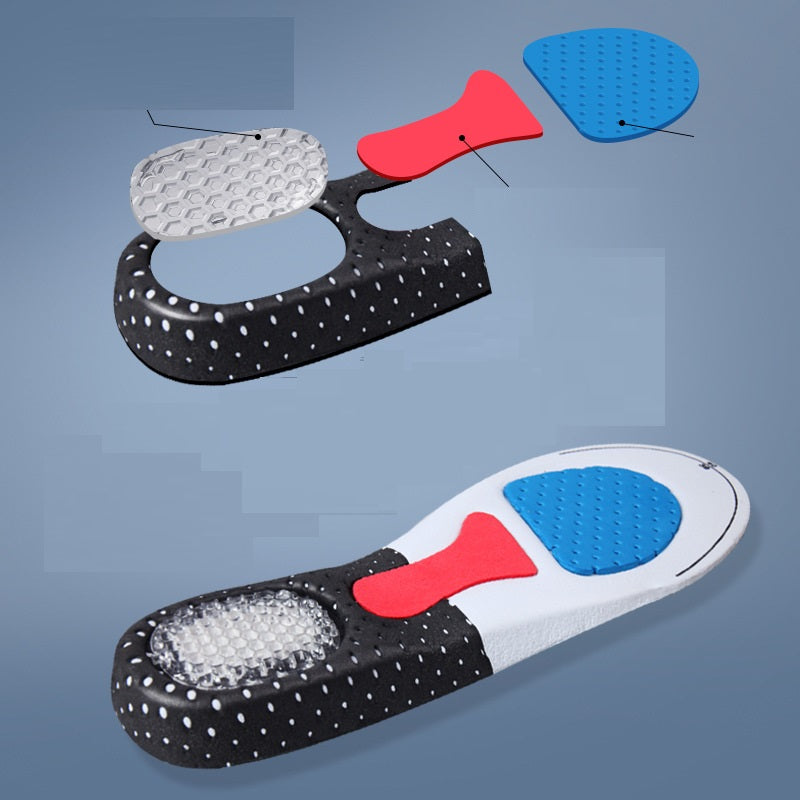 Sweat-absorbing Breathable Thickening Shock Absorbing Air Cushion Basketball Super Soft Bottom Silicone Sports Insole