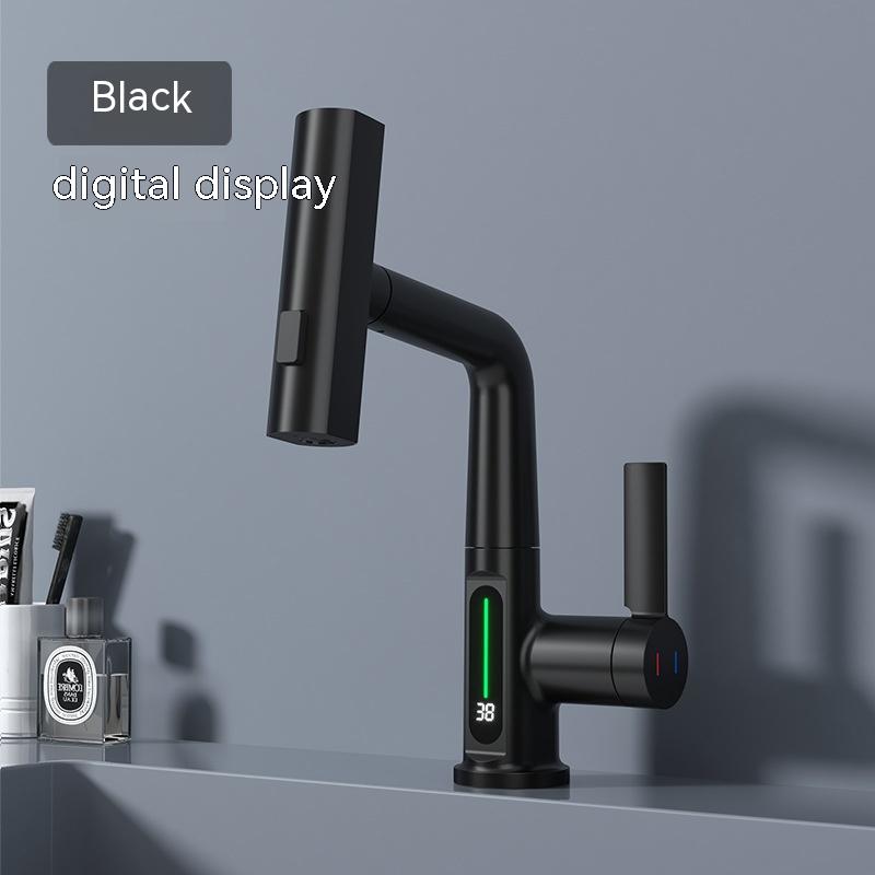 Intelligent Pull-out Basin Faucet With Temperature Display