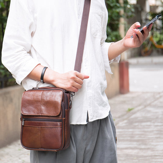 Sac en cuir pour hommes vertical décontracté