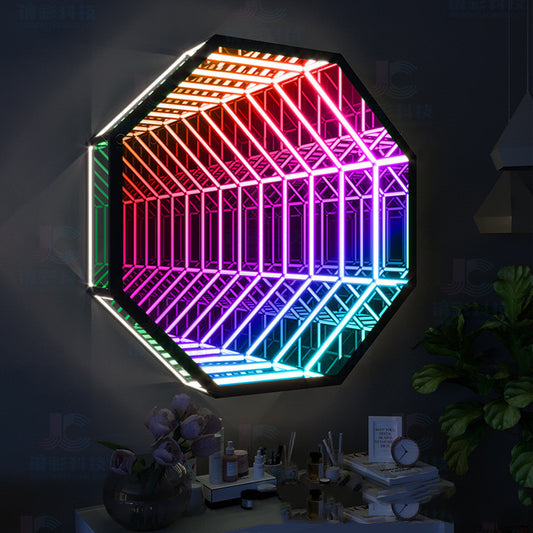 Modern Creative Abyss Melaleuca Colorful Mirror Octagon Lamp