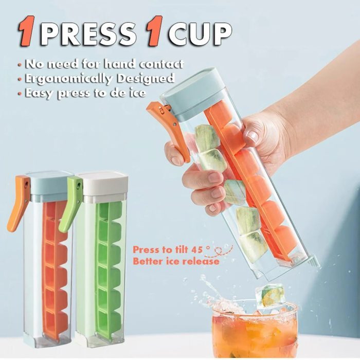 Press Ice Tray Ice Cube Maker With Storage Box